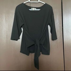Express Black Front Tie Blouse